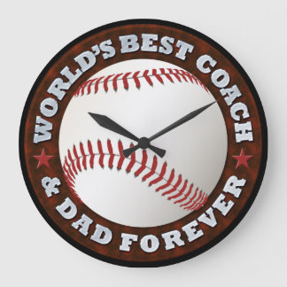 Die beste Coach- und Vater-Uhr der Welt Große Wanduhr