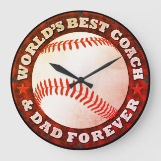 Die beste Coach- und Vater-Uhr der Welt Große Wanduhr