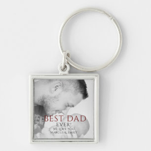 Die beste Dad jemals Typografie Vater`s Tag Foto K Schlüsselanhänger