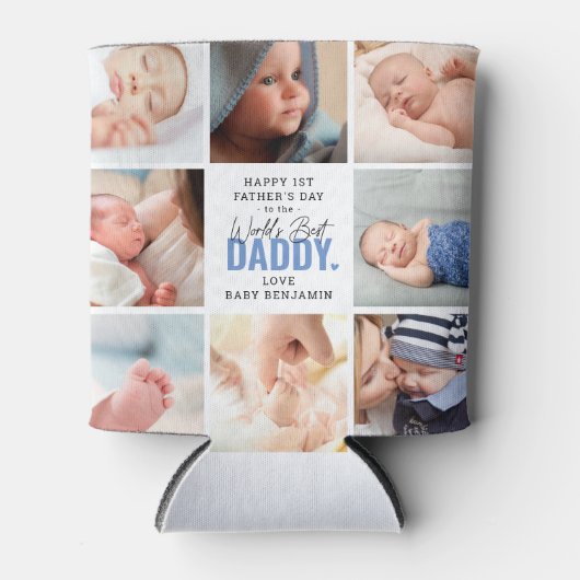 Die beste Daddy-Collage der Welt Dosenkühler (Vorderseite)