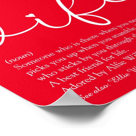 Die beste Ehefrau der Welt Definition Chic Script Poster (Ecke)