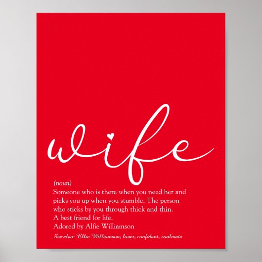 Die beste Ehefrau der Welt Definition Chic Script Poster (Vorne)