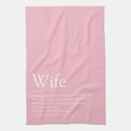 Die beste Ehefrau der Welt - Girly Pink Fun Geschirrtuch (Vertikal)