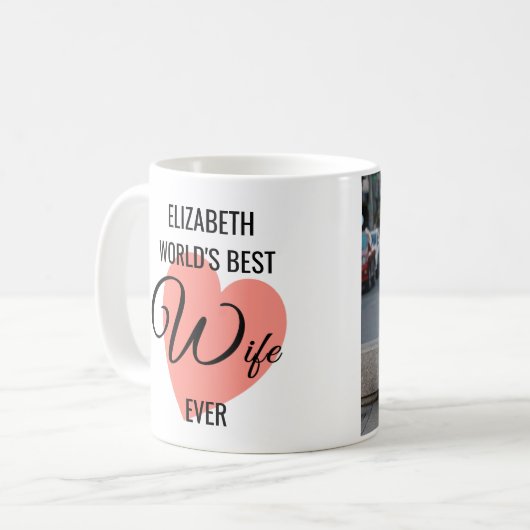Die beste Ehefrau der Welt je Personalisiertes Fot Kaffeetasse (Vorderseite Links)
