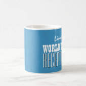 Die beste EMPFANGSDAME der Welt blaues und weißes Kaffeetasse (Mittel)