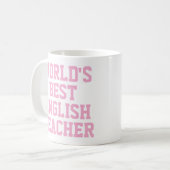 Die beste englische Lehrerin der Welt - Tasse pink (Vorderseite Links)