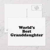 Die beste Enkelin der Welt Postkarte (Vorne/Hinten)