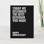 Die beste Entscheidung, die Sie zum Jubiläum getro Karte (Vorderseite)