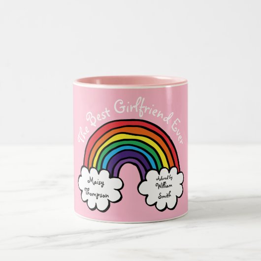 Die beste Freundin, die je Rainbow Pink gespielt h Zweifarbige Tasse (Mittel)