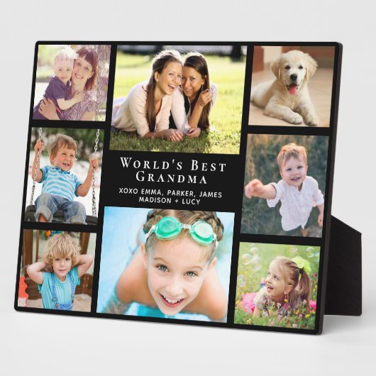 Die beste Grandma-Collage der Welt Schwarz Fotoplatte (Seite)