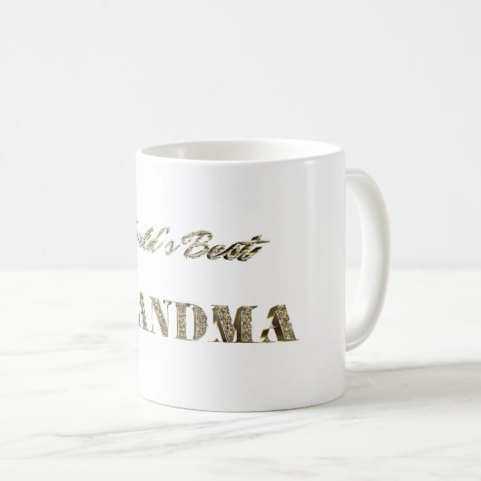 Die beste Grandma-Glitzern-Typografie der Welt Kaffeetasse (VorderseiteRechts)