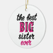 Die beste große Schwester aller Zeiten Keramik Ornament (Links)
