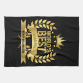 Die beste Großmutter der Welt Gold Black Geschirrtuch (Horizontal)