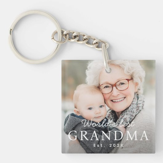 Die beste Großmutter der Welt im Foto des vergange Schlüsselanhänger (Vorderseite)
