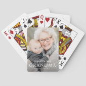 Die beste Großmutter der Welt im Foto des vergange Spielkarten (Rückseite)