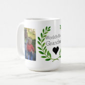 Die beste Großmutter der Welt mit zwei Fotos Kaffeetasse (Vorderseite Links)