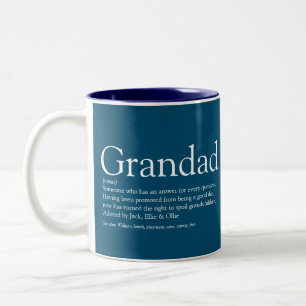 Die beste Großmutter der Welt Papa Definition Blau Zweifarbige Tasse