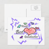 Die beste Großmutter der Welt Postkarte (Vorne/Hinten)