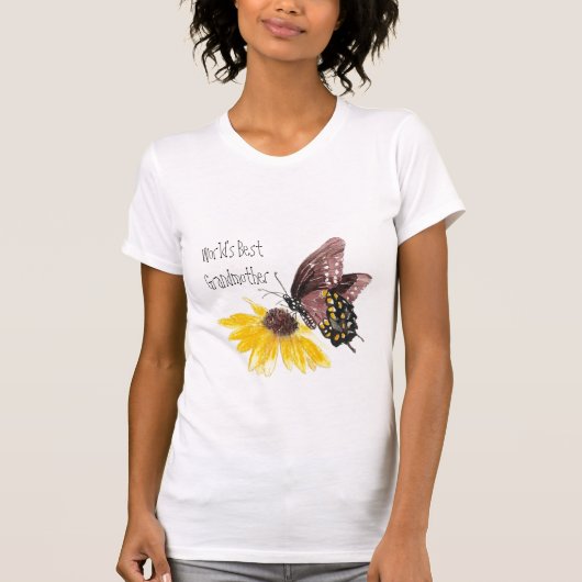 Die beste Großmutter der Welt - Schmetterling, Blu T-Shirt (Vorderseite)