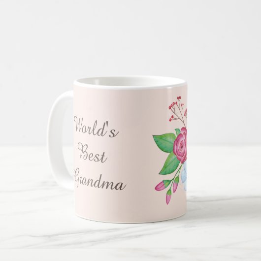 Die beste Großmutter" Kaffeetasse (Vorderseite Links)