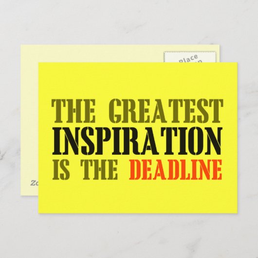 DIE BESTE INSPIRATION IST DAS FEINDLICHE MITGLIED. POSTKARTE (Vorne/Hinten)