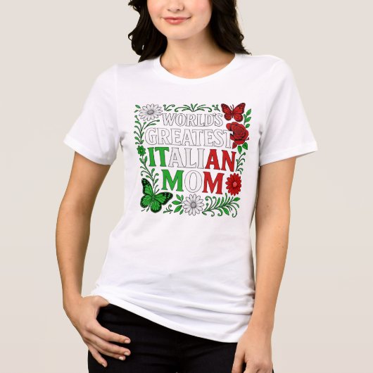 Die Beste italienische Mama der Welt Tri-Blend Shirt (Vorderseite)
