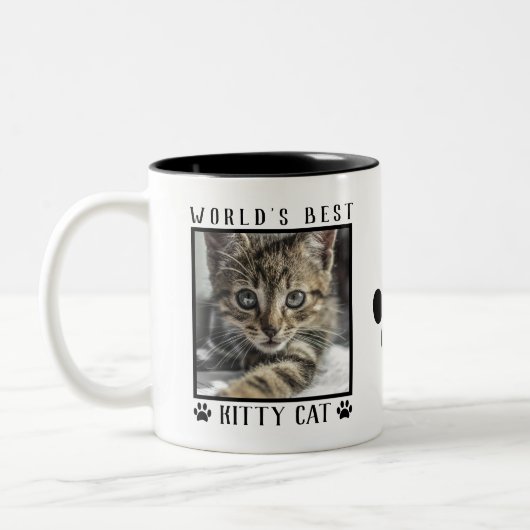 Die beste Kätzchen-Paw der Welt druckt Pet-Foto Zweifarbige Tasse (Links)