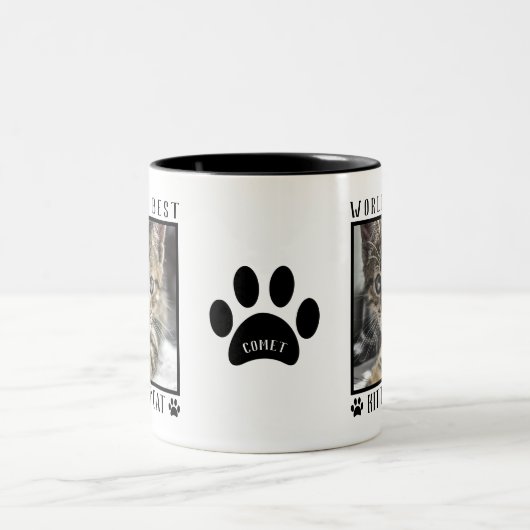 Die beste Kätzchen-Paw der Welt druckt Pet-Foto Zweifarbige Tasse (Mittel)