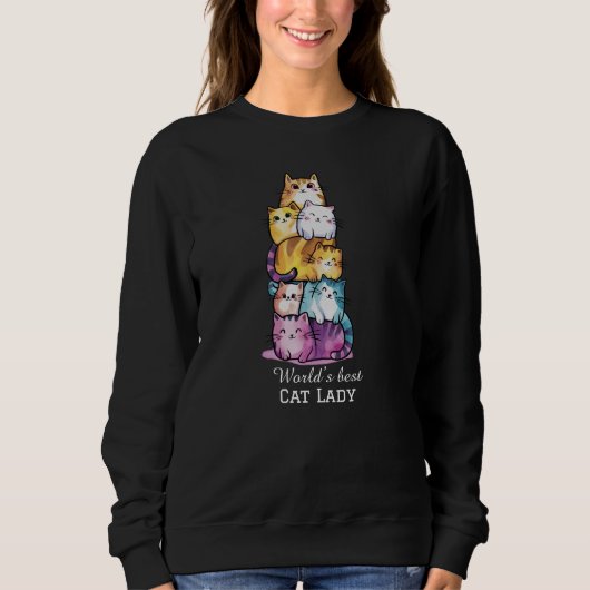 Die beste Katzenfrau der Welt, Niedliche Wasserfar Sweatshirt (Vorderseite)
