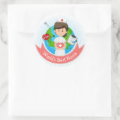 Die beste Krankenschwester der Welt Runder Aufkleber (Tasche)