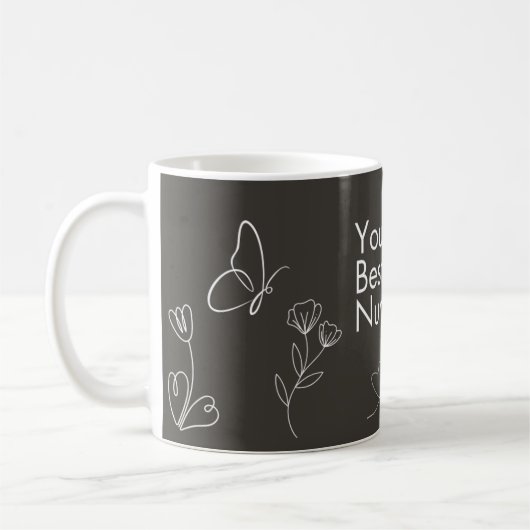 Die beste Krankenschwester - Doodle Design Kaffeetasse (Links)