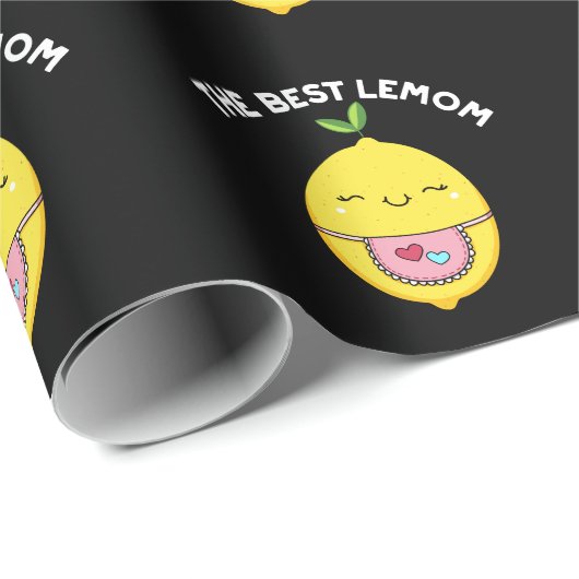Die beste Lemom Funny Lemon Pun Dark BG Geschenkpapier (Rolleneckpunkt)