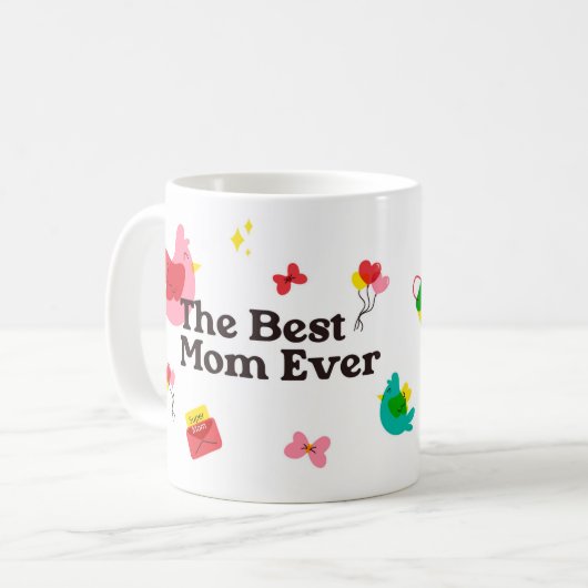 Die beste Mama aller Zeiten - farbenfrohe Tasse de (Vorderseite Links)