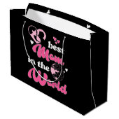 Die beste Mama am WeltMuttertag Große Geschenktüte (Rückseite Schrägansicht)