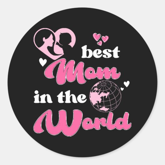 Die beste Mama am WeltMuttertag Runder Aufkleber (Vorderseite)