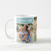 Die beste Mama Aqua Blue Mütter Day Foto Collage Kaffeetasse (Links)