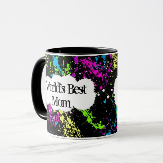 Die beste Mama der Farbspritzen-Welt Tasse (Vorderseite Links)