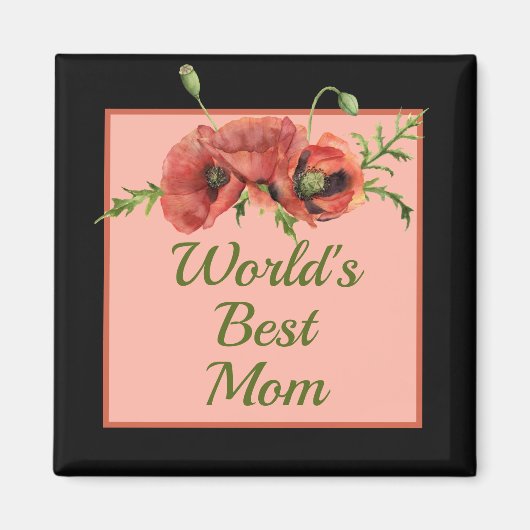 Die beste Mama der hübschen Blumenwelt Magnet (Vorne)