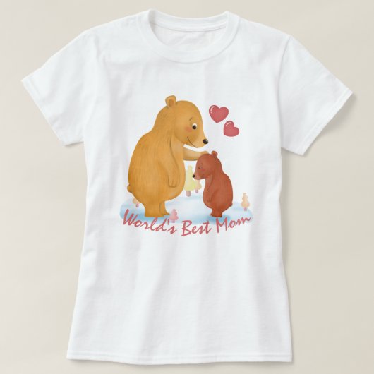 Die beste Mama der Welt - Bear Mama und Baby T - S T-Shirt (Design vorne)