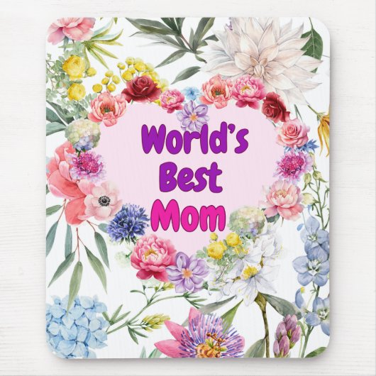 Die beste Mama der Welt - Blumenmousepad, um sie z Mousepad (Vorne)