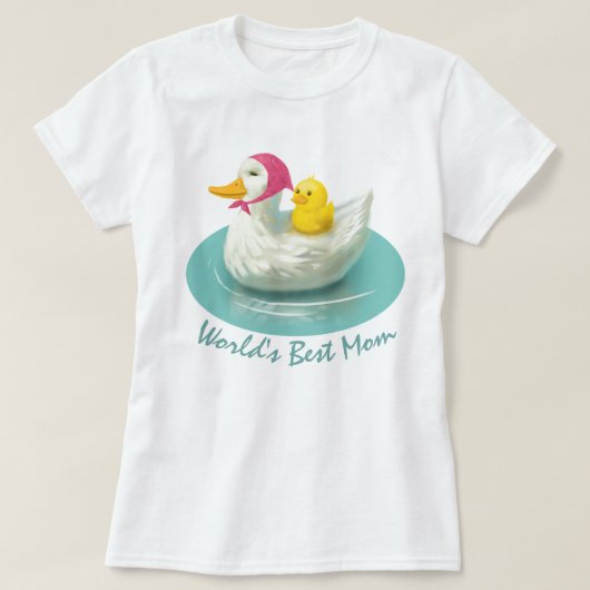 Die beste Mama der Welt - Duck Mama und Baby T - S T-Shirt (Design vorne)