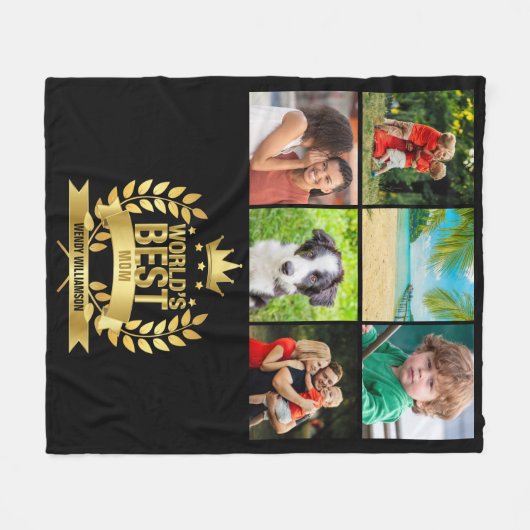 Die beste Mama der Welt - Foto Black Fleecedecke (Vorderseite (Horizontal))