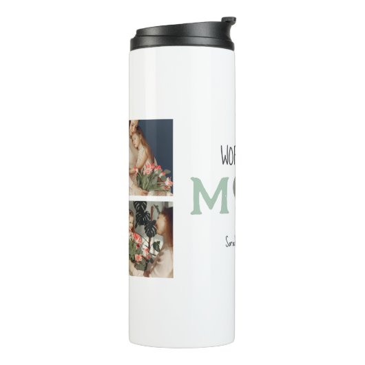 Die beste Mama der Welt - Foto Collage Geschenk | Thermosbecher (Nach links gedreht)
