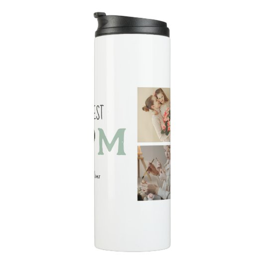 Die beste Mama der Welt - Foto Collage Geschenk | Thermosbecher (Nach rechts gedreht)