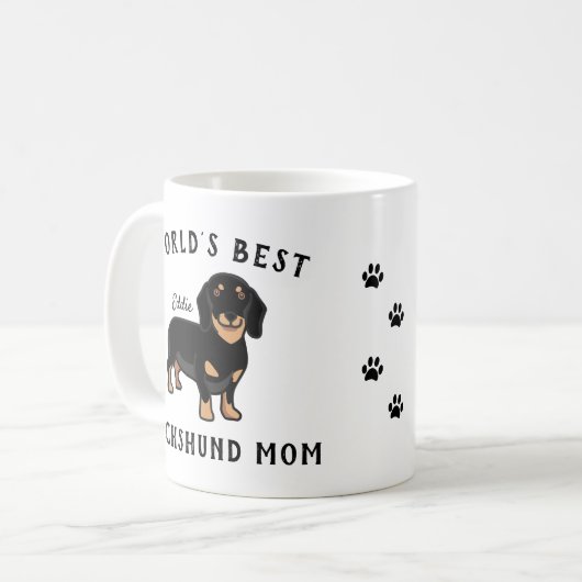 Die beste Mama der Welt für Personalisierte Dackel Kaffeetasse (Vorderseite Links)