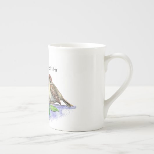 Die beste Mama der Welt, Mutter-Day-Sparrow-Famili Porzellantasse (Rechts)