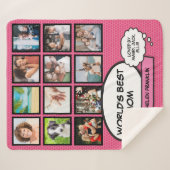 Die beste Mama der Welt - Rosa FotoCollage Sherpadecke (Vorderseite (Horizontal))