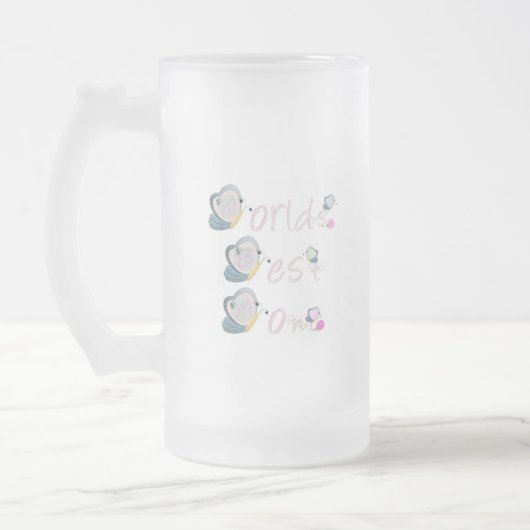 Die beste Mama der Welt (Schmetterling) Mattglas Bierglas (Links)
