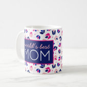 Die beste Mama der Welt Tulips Pink Blue Gift für Kaffeetasse (Vorderseite Links)