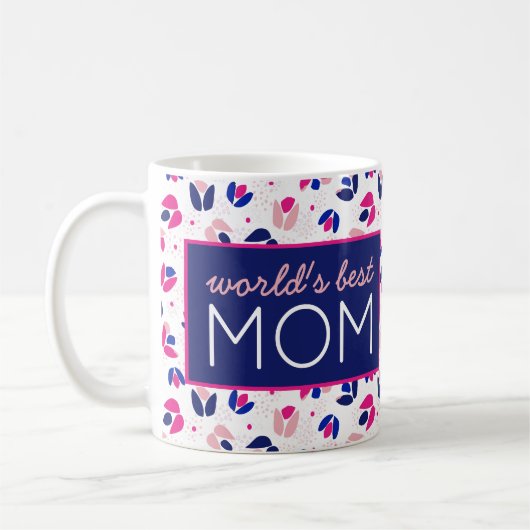Die beste Mama der Welt Tulips Pink Blue Gift für Kaffeetasse (Links)